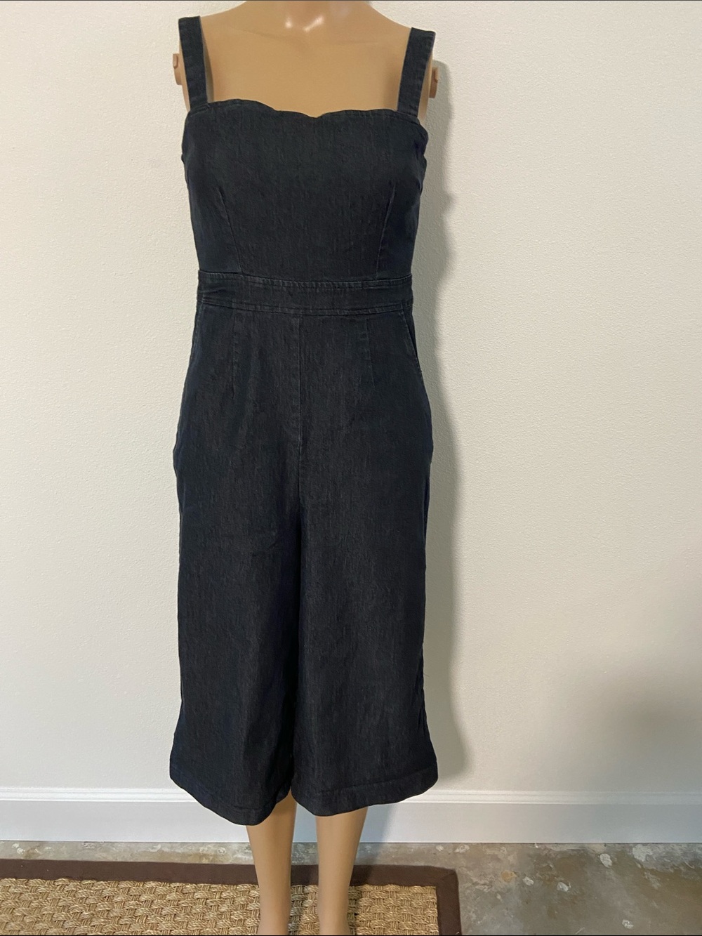Lulu's Wide-Leg Denim Jumpsuit Sz S